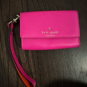 Kate Spade Bright Pink and Orange Wristlet